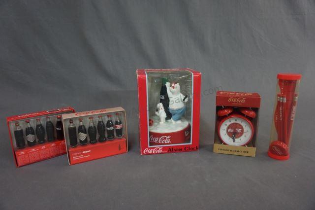 Appraisal: Boxed Clocks Bottle Examples and more Coca-Cola Includes bears clock