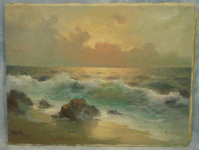 Appraisal: M Rinaldi Italian th c o c Seascape x unframed