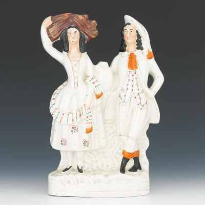 Appraisal: A Figure of A Market Day Couple Hand decorated in