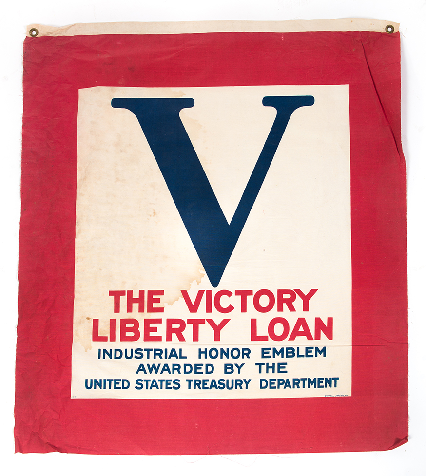 Appraisal: WWII V VICTORY LIBERTY LOAN BANNER American - Red white