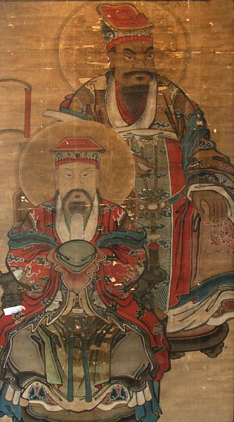 Appraisal: A fragment from a large scroll depicting Daoist divinities Anonymous