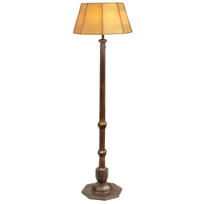 Appraisal: Stickley Brothers floor lamp attribution hammered copper base with an