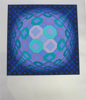 Appraisal: Victor Vasarely French Victor Vasarely French - Untitled together with