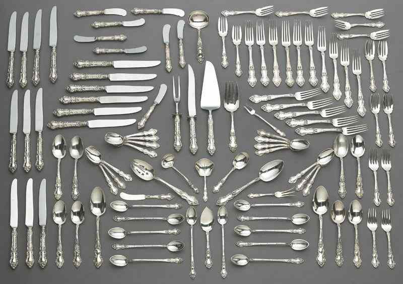 Appraisal: Pcs Meadow Wood by Watson Wallace sterlingsilver flatware including dinner