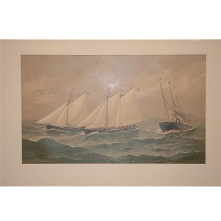 Appraisal: After Frederic S Cozzens OFF SOUNDINGS A SMOKY SOU'WESTER Chromolithograph