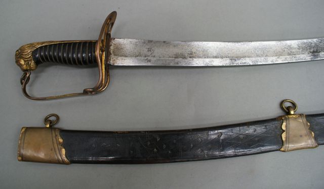 Appraisal: A British Infantry Officer's sword inch curved engraved blade with