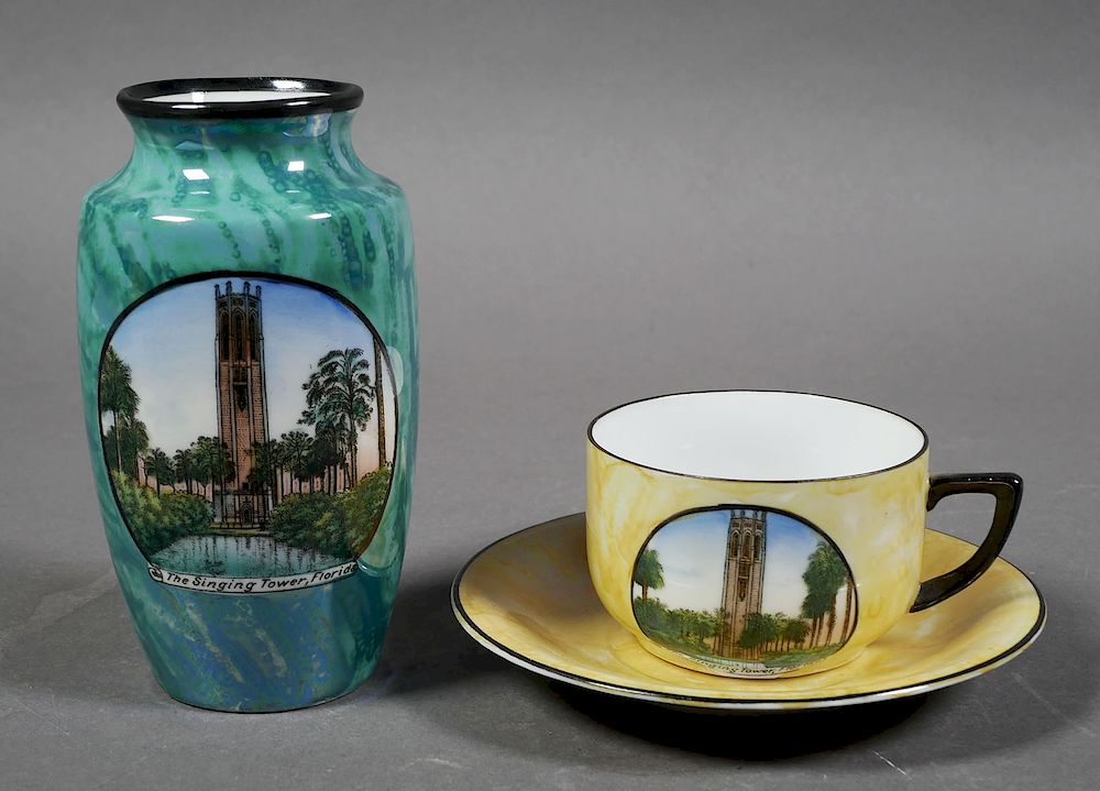 Appraisal: LAKE WALES Bok Tower Lusterware Items Two antique luster souvenir