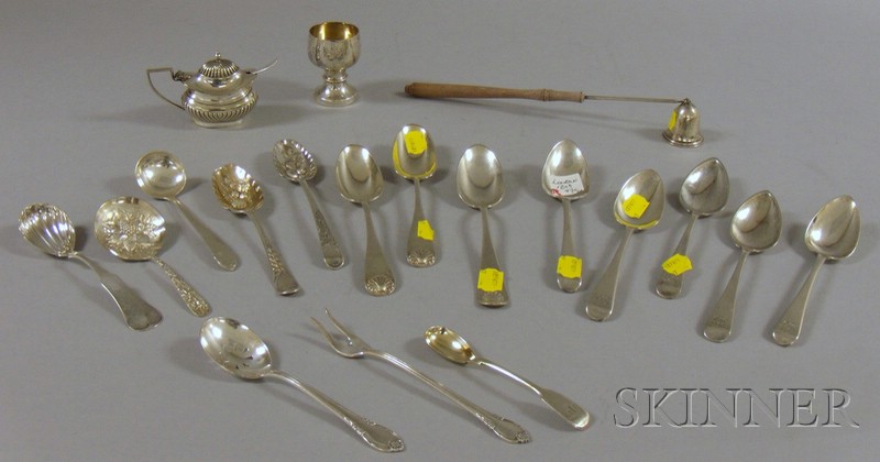 Appraisal: Group of Sterling Coin and Silver Plated Flatware and Serving