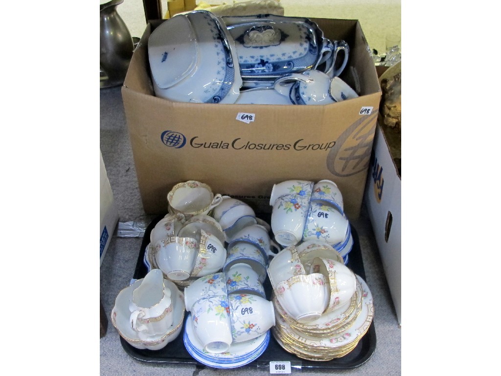 Appraisal: Lot comprising tray and a box of tea and dinnerwares