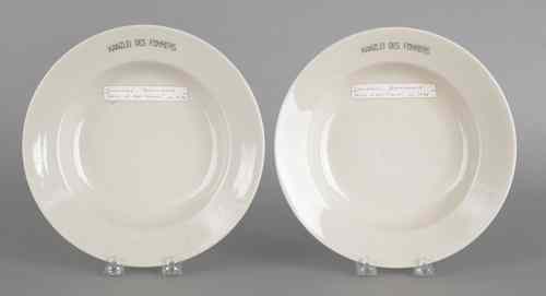 Appraisal: Pair of Johann Seitmann shallow bowls inscribed Kanzlei Des Fuhrers