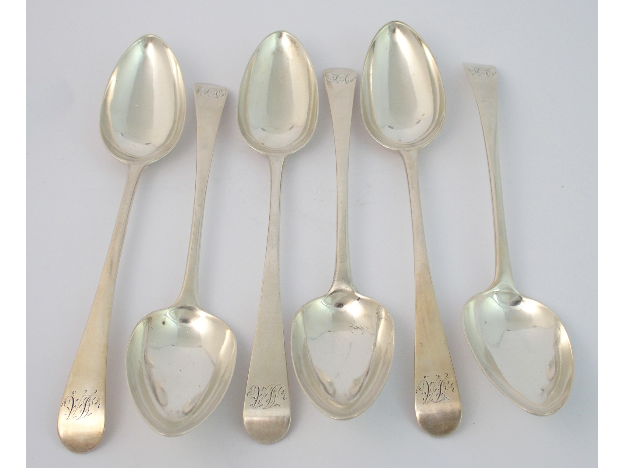 Appraisal: A set of six silver tablespoonsby James Dempster Edinburgh of