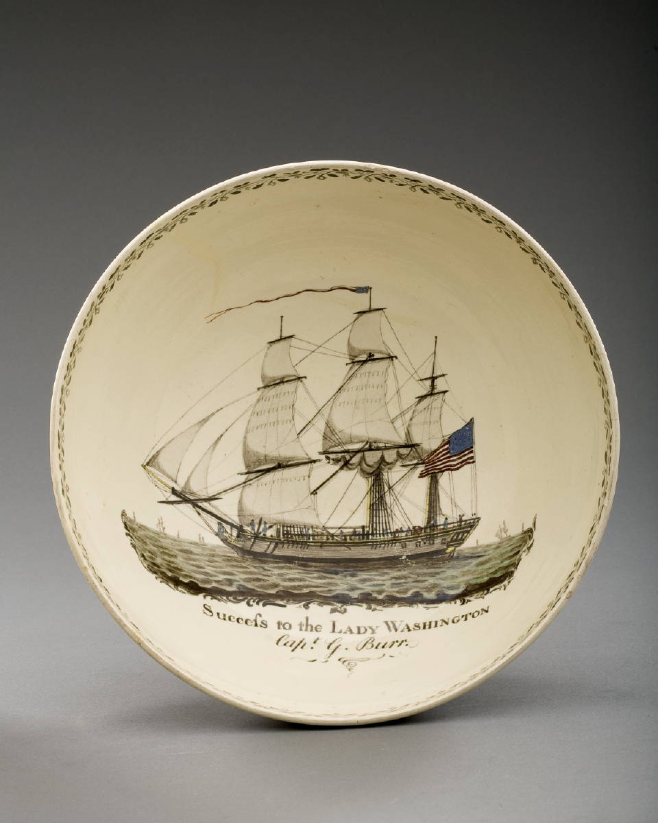 Appraisal: SHIP 'LADY WASHINGTON AND CAPTAIN G BURR ' ENGLISH CREAMWARE