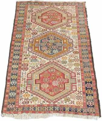 Appraisal: An Estate Kazak Flat Weave Area Rug Apprx '- x