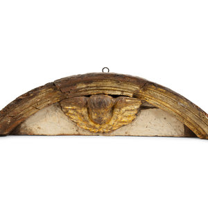 Appraisal: A Florentine Carved and Parcel Gilt Pediment TH CENTURY Height