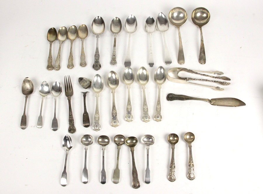 Appraisal: A quantity of silver cutlery including two pairs of sugar