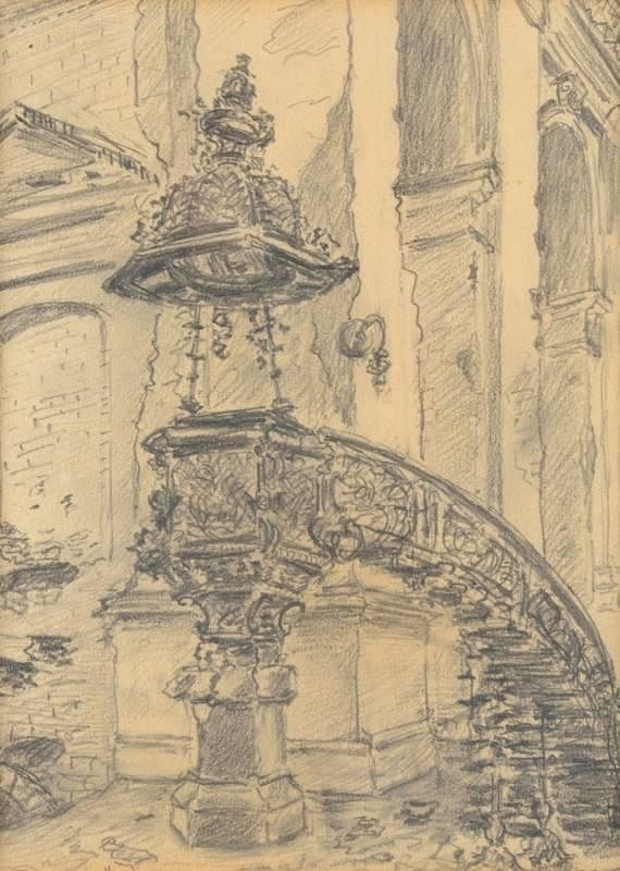 Appraisal: AUGUSTE RODIN French - A DRAWING Detail de Dijon AUGUSTE