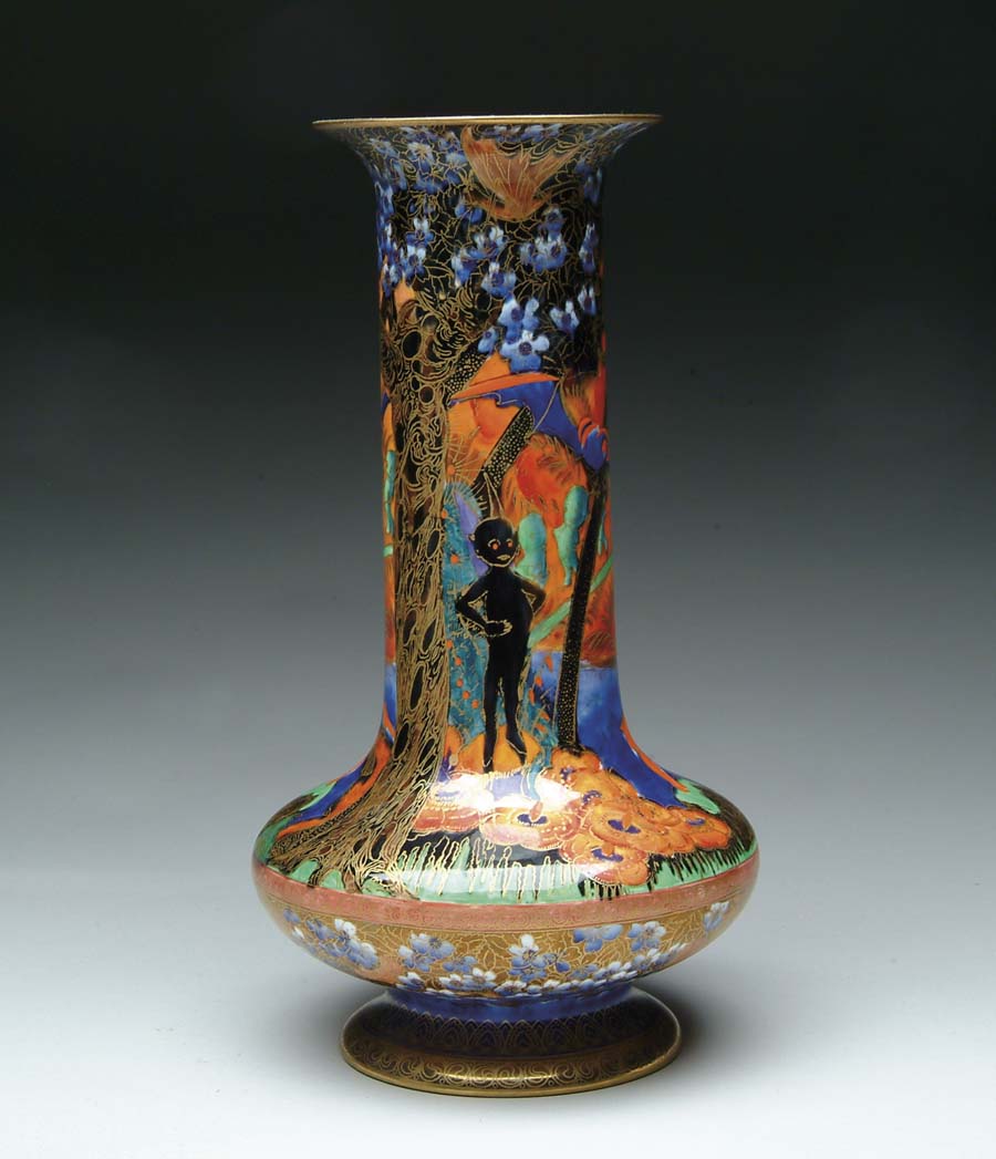 Appraisal: WEDGWOOD FAIRYLAND LUSTRE VASE Wonderful Imps on a Bridge pattern