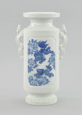 Appraisal: A Hirado Style Blue and White Vase Cylindrical form with