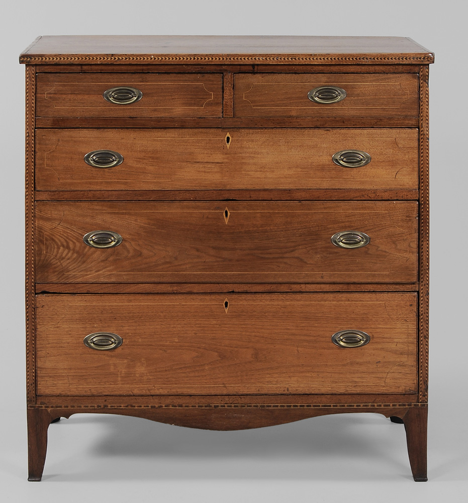 Appraisal: American Federal Inlaid Walnut Chest attributed to Kentucky or Ohio