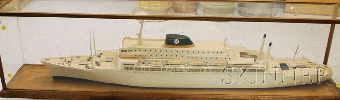 Appraisal: Painted Wooden Ship Model of the Brasil in a glass