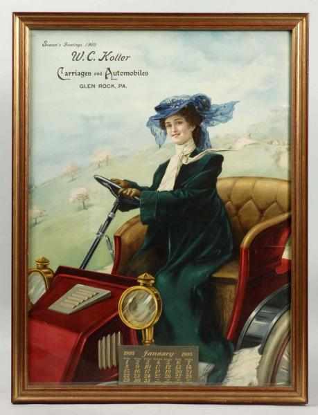 Appraisal: W C Koller Carriages Automobiles Calendar Description Paper Beautiful image