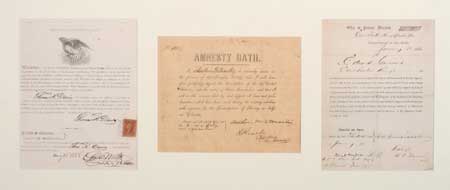 Appraisal: CIVIL WAR Group of amnesty oaths signed by former Confederates