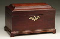 Appraisal: CHIPPENDALE MAHOGANY TEA CADDY th Century Hinged lid opens to