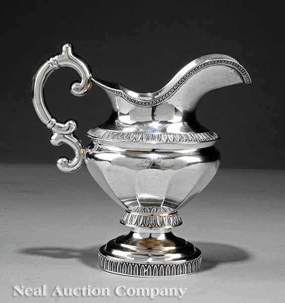 Appraisal: An American Classical Coin Silver Cream Jug th c Gerardus