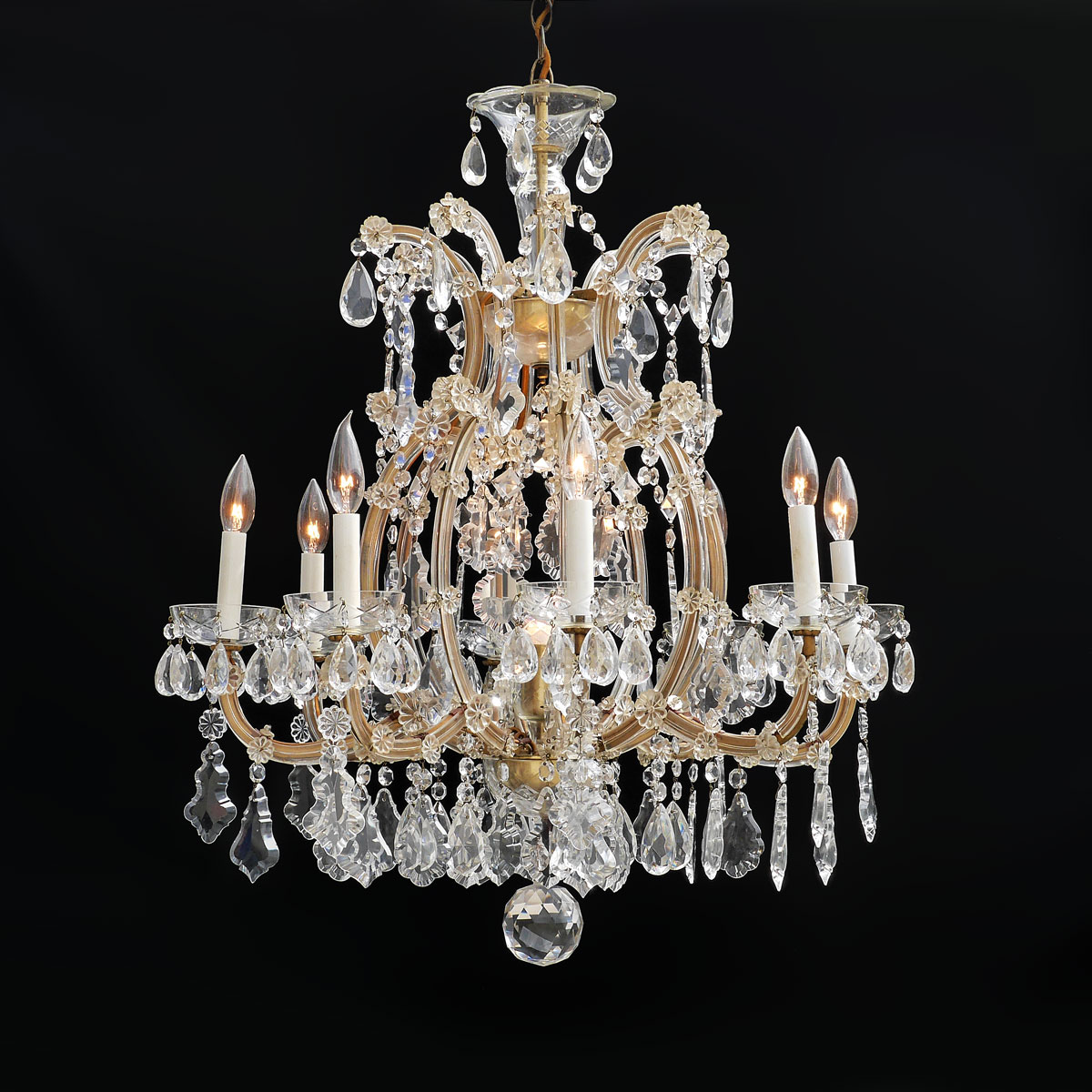 Appraisal: ARM MARIA THERESA CRYSTAL CHANDELIER shaped plus an additional center