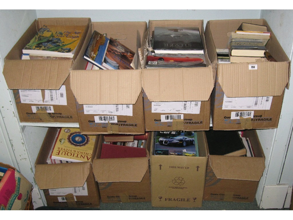 Appraisal: Lot comprising twenty boxes of books and a suitcase of