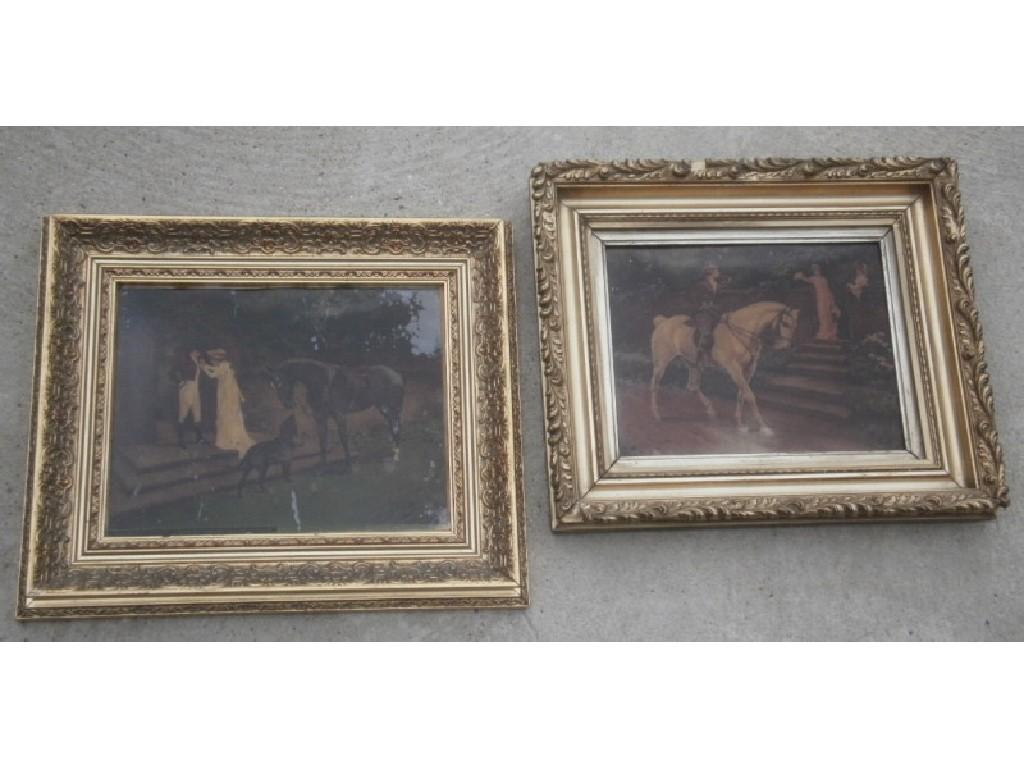 Appraisal: A pair of gilt framed crystoleum pictures depicting a gentleman