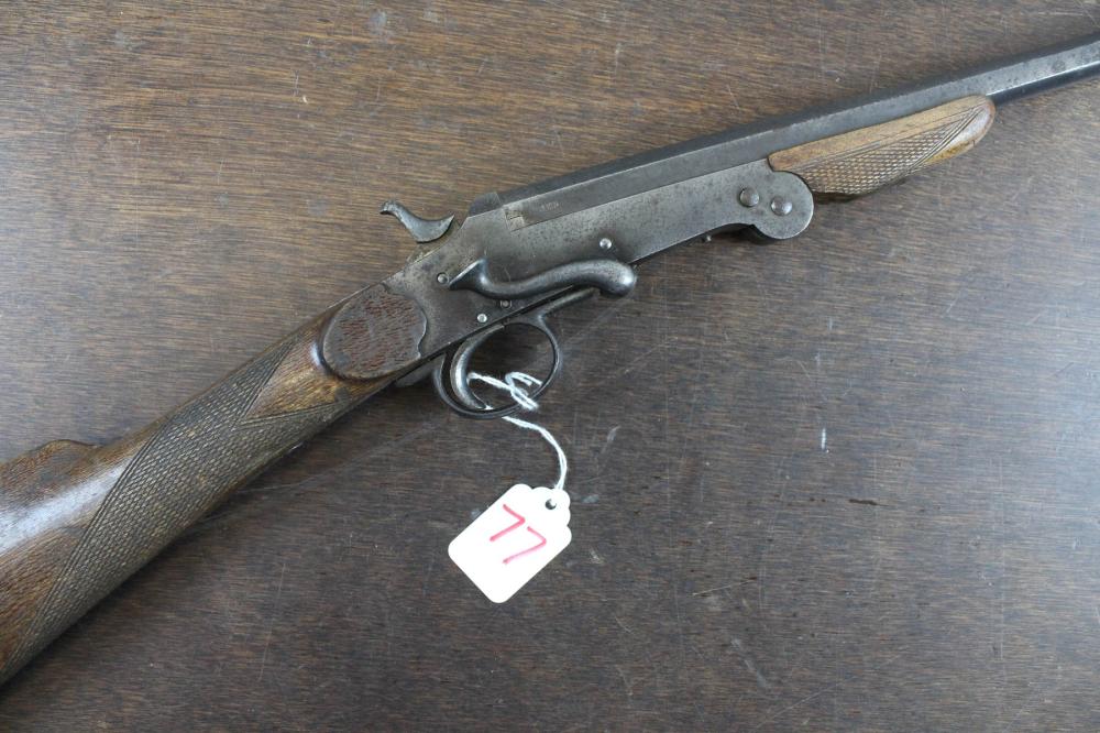 Appraisal: BELGIUM MADE SINGLE SHOT FOLDING POACHERS SHOTGUN gauge round to