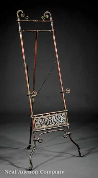 Appraisal: An American Aesthetic Bronze and Brass Easel late th c