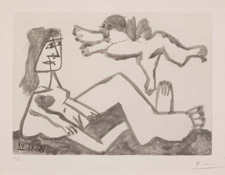 Appraisal: PABLO PICASSO V nus et l'Amour Aquatint x mm x