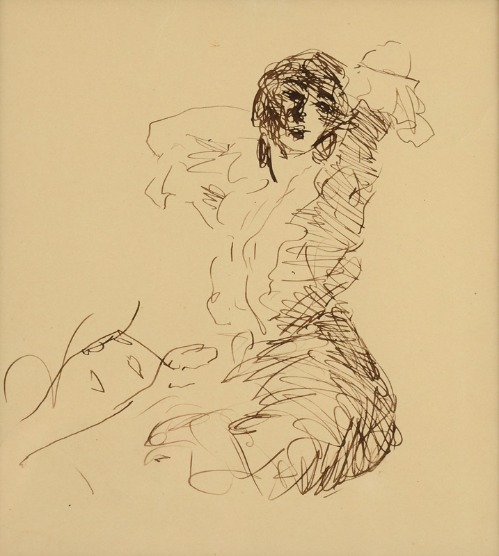 Appraisal: HENRI Robert American - Seated Woman Ink Paper Sight size