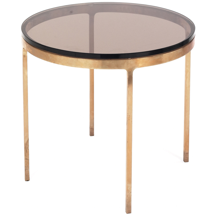 Appraisal: Nicos Zographos occasional table seamless bronze frame supports a round