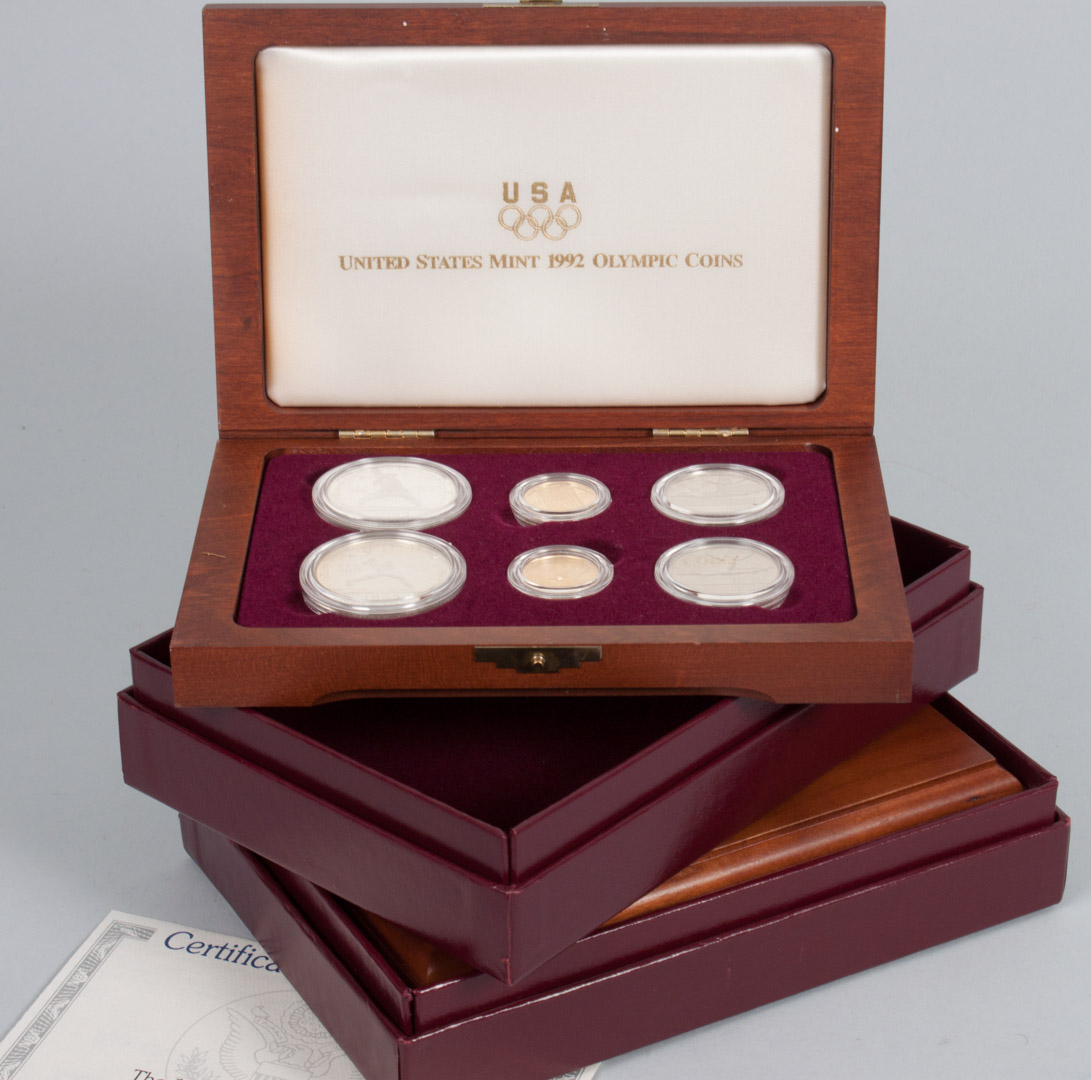 Appraisal: U S Modern Commemoratives Olympics gold and silver six-coin set