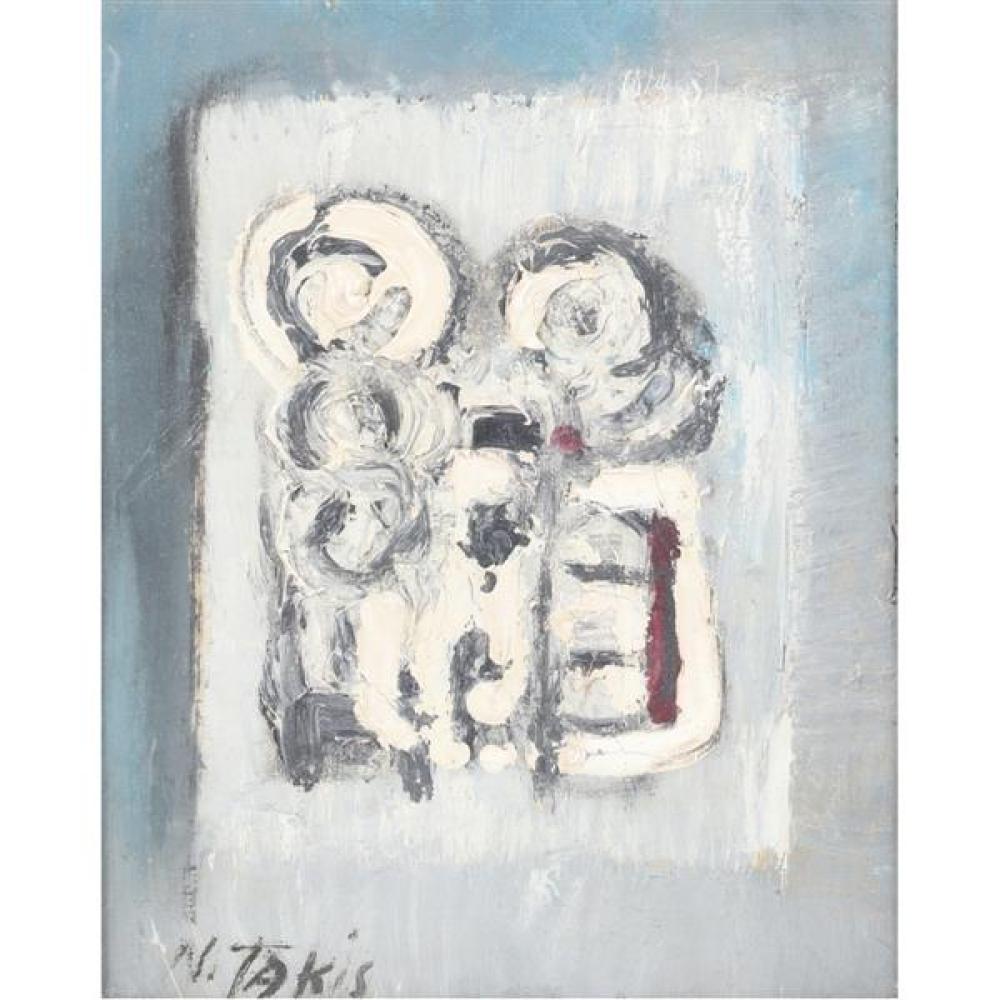 Appraisal: NICHOLAS TAKIS NEW YORK - ABSTRACT FIGURES IMPASTO OIL ON