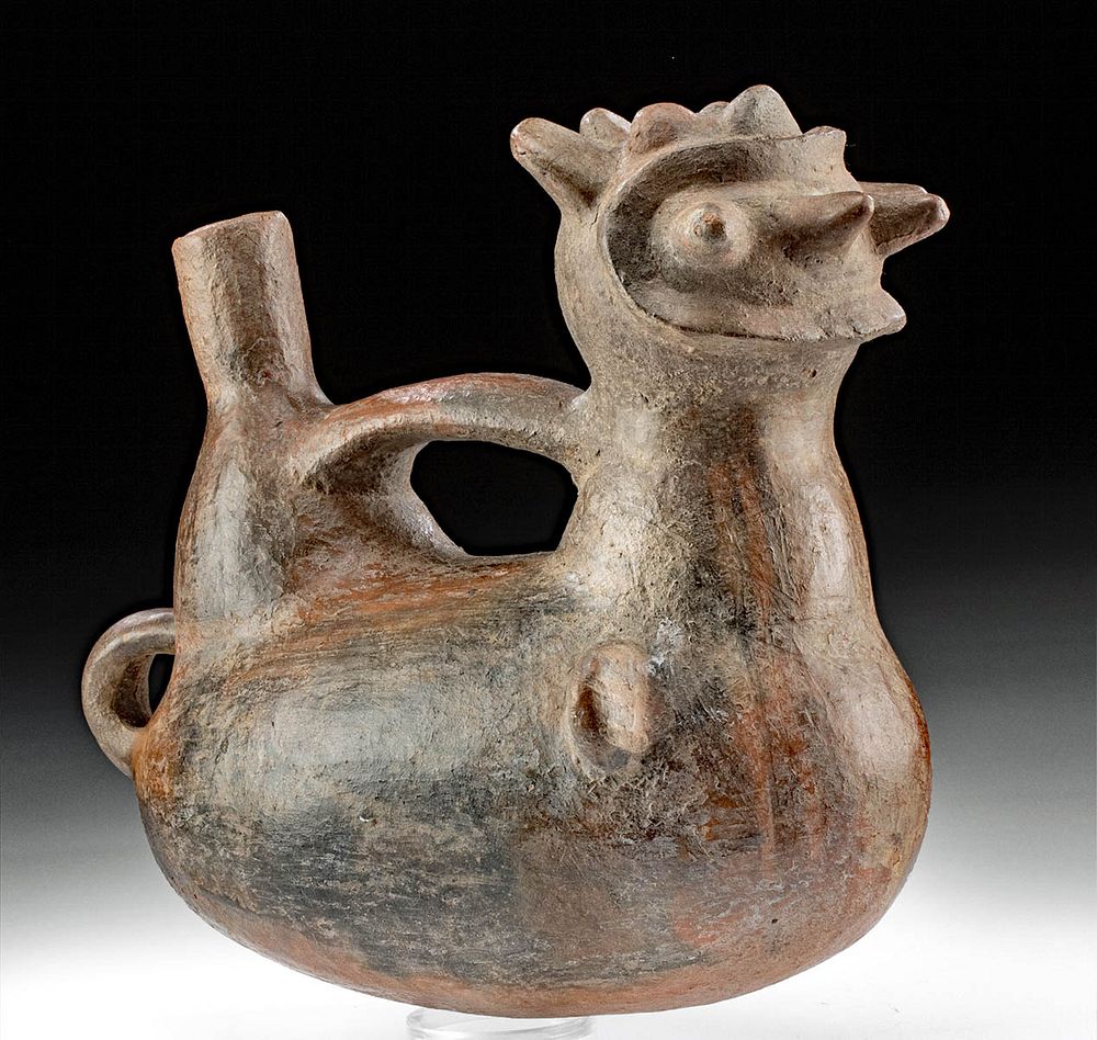 Appraisal: Viru Pottery Zoomorphic Stirrup Vessel - ex Museum Pre-Columbian North