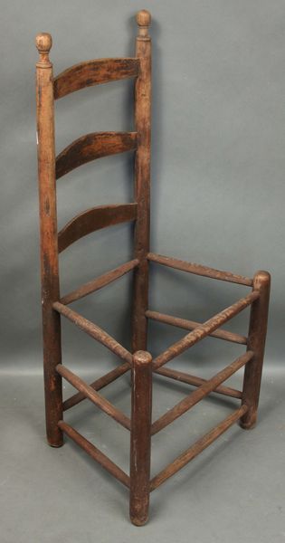 Appraisal: th Century ladderback chair frame h x w x d