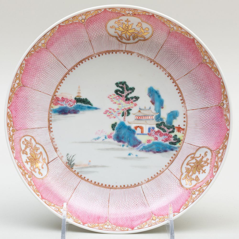 Appraisal: Chinese Export Famille Rose Porcelain Saucer Dish Chinese Export Famille