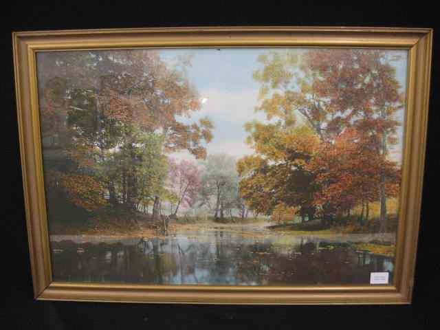 Appraisal: Wallace Nutting Print stream in October signed image area ''