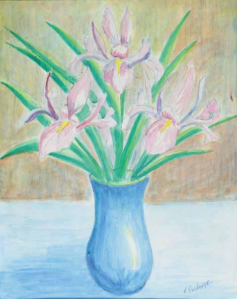 Appraisal: Alex Coulonge American Louisiana th c Louisiana Blue Iris watercolor