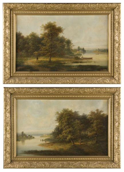 Appraisal: German School th c Two Landscapes both are oil on