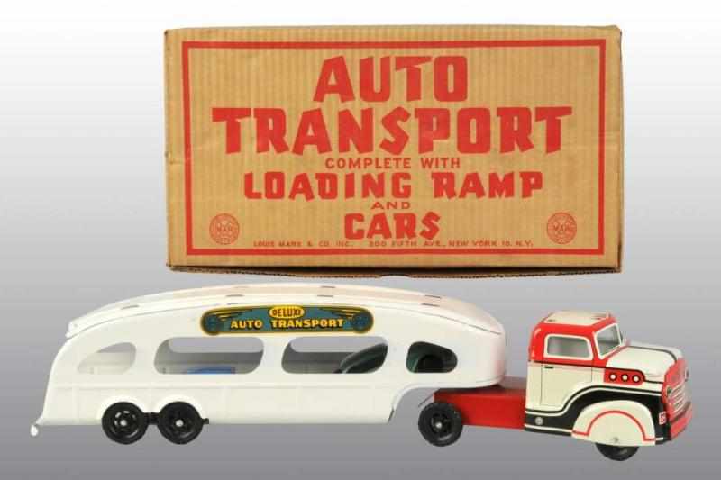 Appraisal: Pressed Steel Marx Auto Transport Truck Toy Description American One