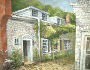 Appraisal: Gordon Bennett mid th century- Cottages oil on board x