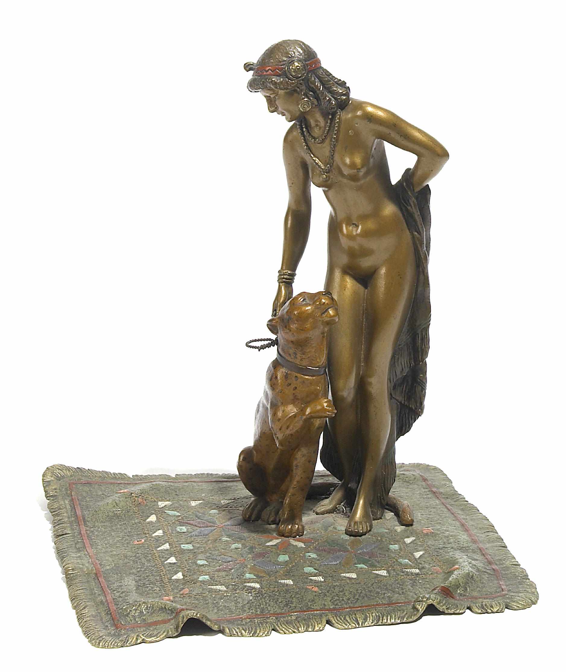 Appraisal: A Franz Bergman cold painted bronze figure of a princess