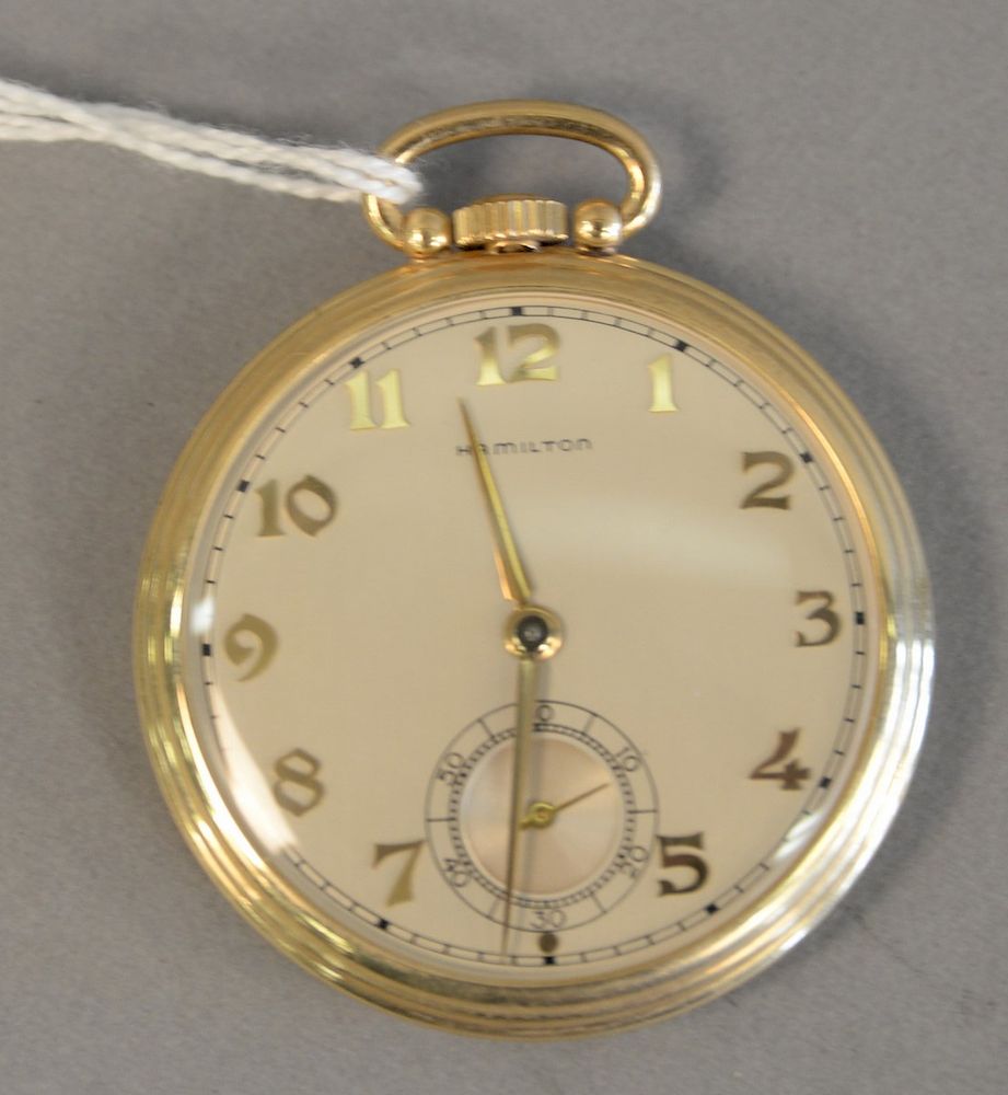 Appraisal: K Hamilton open face pocket watch mm K Hamilton open