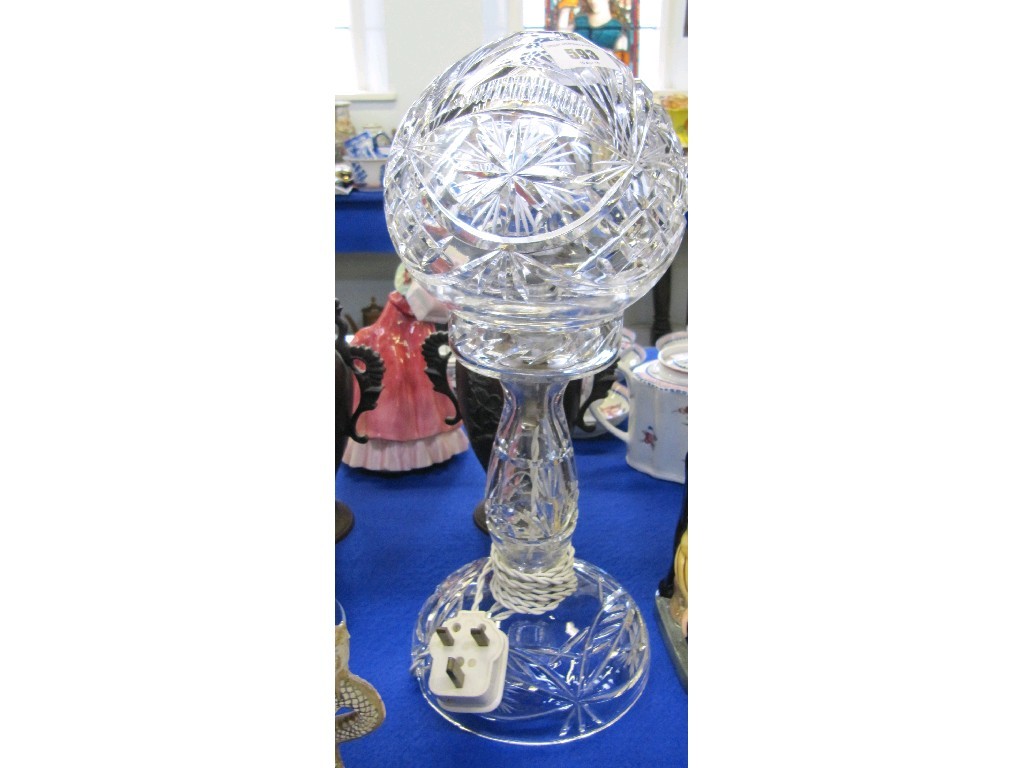 Appraisal: Cut glass table lamp