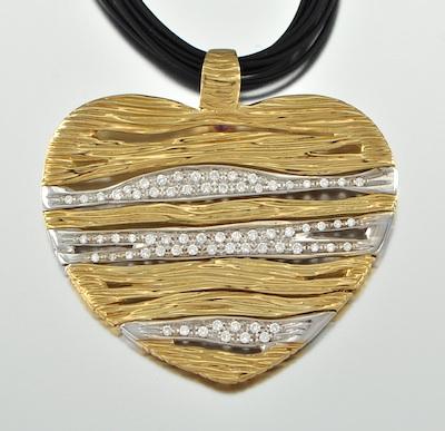 Appraisal: A Roberto Coin k Gold and Diamond Heart Pendant from